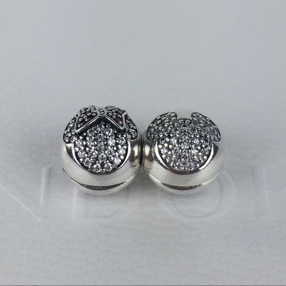 Authentic Pandora Mickey & Minnie Pave Clip Charms - Picture 3 of 8
